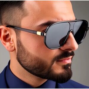 Mens Designer Sunglasses Gray Frame Gray Lens Fashion Statement Gafas Humbres